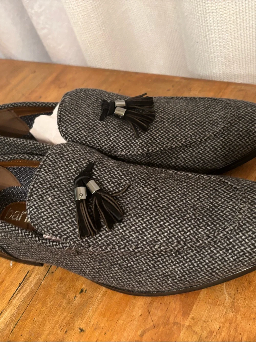 Bar III Gray Textured Tassel Loafers